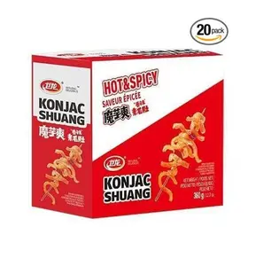 (2023 New Released!) Chinese Snacks Konjac Spicy Strips Sticks, 20 Packs Inside Box, WeiLong Chinese Snack Food, Hot Strips, Latiao Fragrant Spicy Flavor, Konjac snacks, Moyushuang, 13 Ounce,