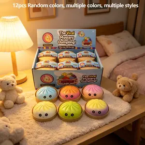 12pcs Cute expression big bun decompression toy, relieves anxiety, dough decompression toy, soft TPR material, decompression artifact, unboxing surprise, holiday gift creativity, cute desktop accessories for office workers