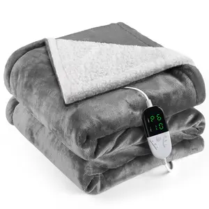 Heated Blanket Electric ,Electric Blanket with 6 Heat Settings & 1-10 Hours Time Settings Auto-Off,Machine Washable Heating Blanket for Home and Office