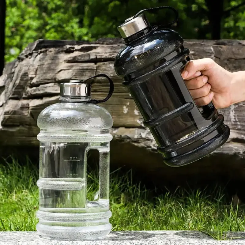 PrimeFit 2L Gallon Water Bottle – Large Capacity Gym Workout Drink Bottle with Handle & Time Marker