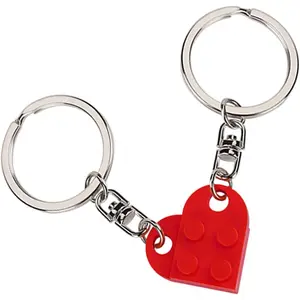 Brick Keychain Best Friend Keychain for Friendship Couple Boyfriend Girlfriend, Heart Keychain Set Valentine’s Day Birthday Key chain for Husband Wife Keychain Gift for Him Her