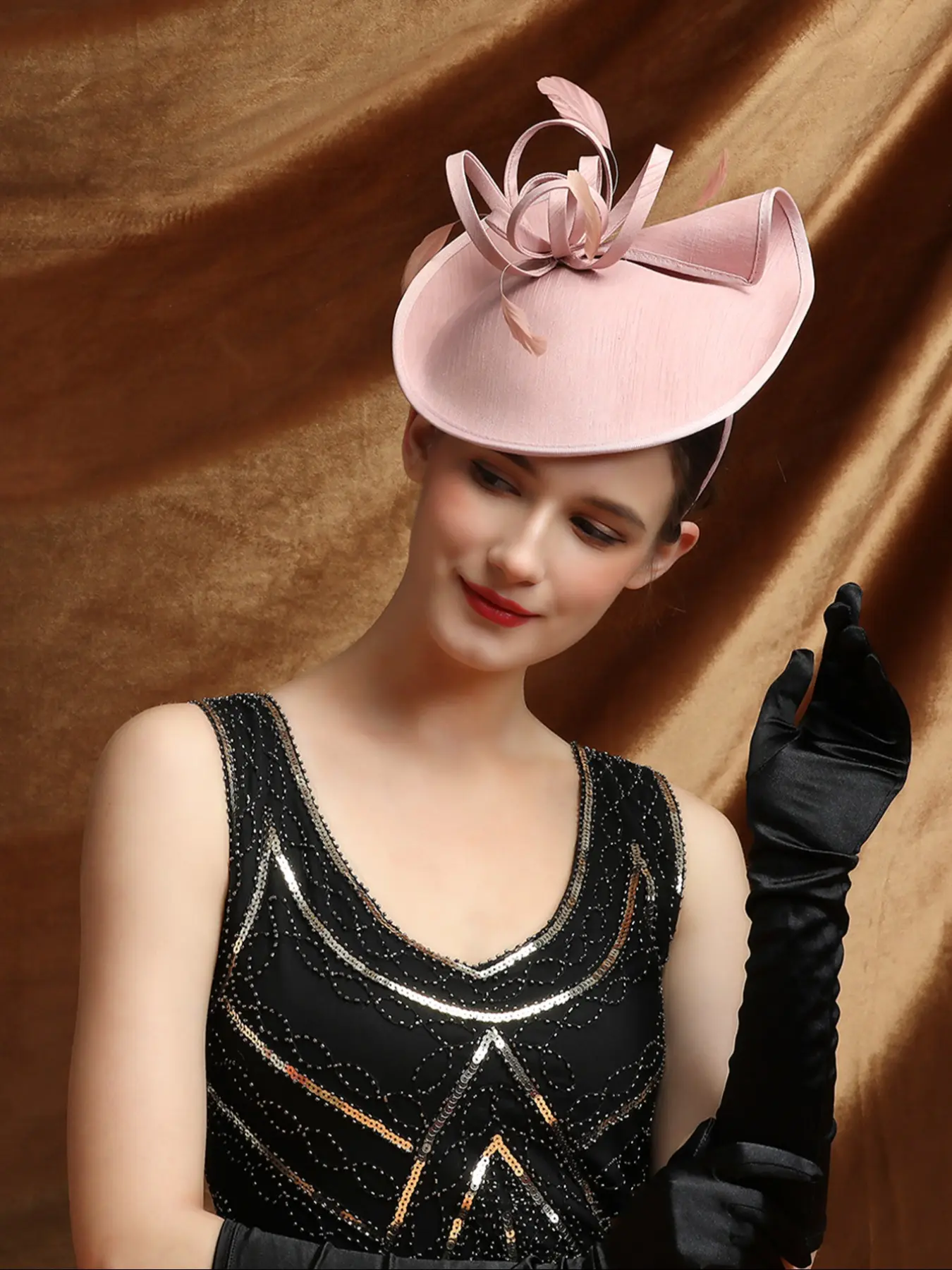 1PCS Women's Mesh Fascinator Hat with Wave Dot Decoration, Floral Feather Hair Accessory, Wedding Cocktail Party Headwear, Premium Headwear, Bridal Hair Accessories