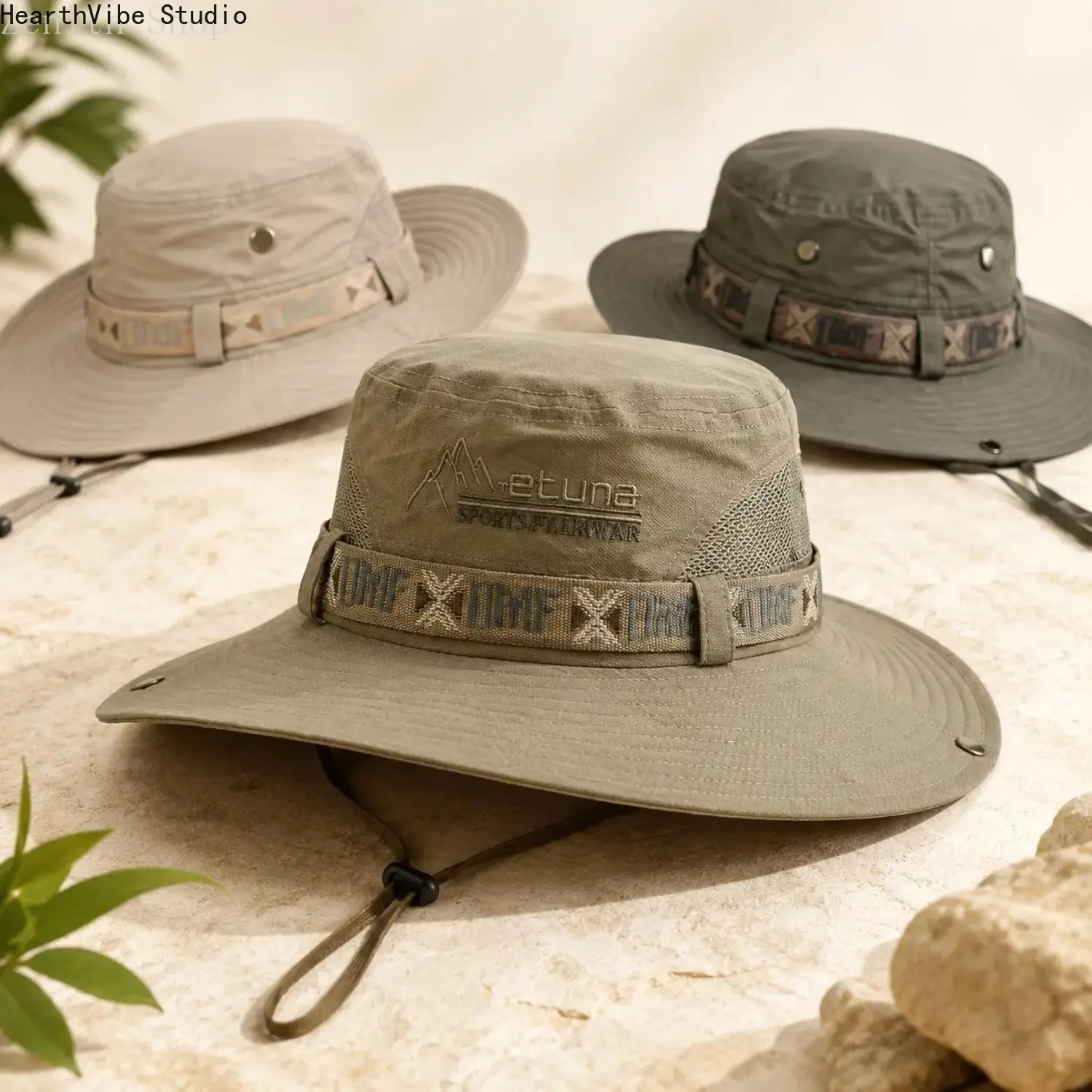 Men's Wide-Brim Summer Bucket Hat - Breathable Mesh, Windproof, Sun Protection Fishing Beach Cap for Hiking, Camping - Gorpcore Gift Option, Father's Day Gift, Camping Essential Gear, Fishing Beach Hat, Mens Hats
