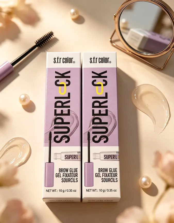 2PC Super Lock Tinted Brow Glue - Flawless Daily Makeup Eyebrow Gel, Lightweight, Waterproof, 24HR Long Hold Formula