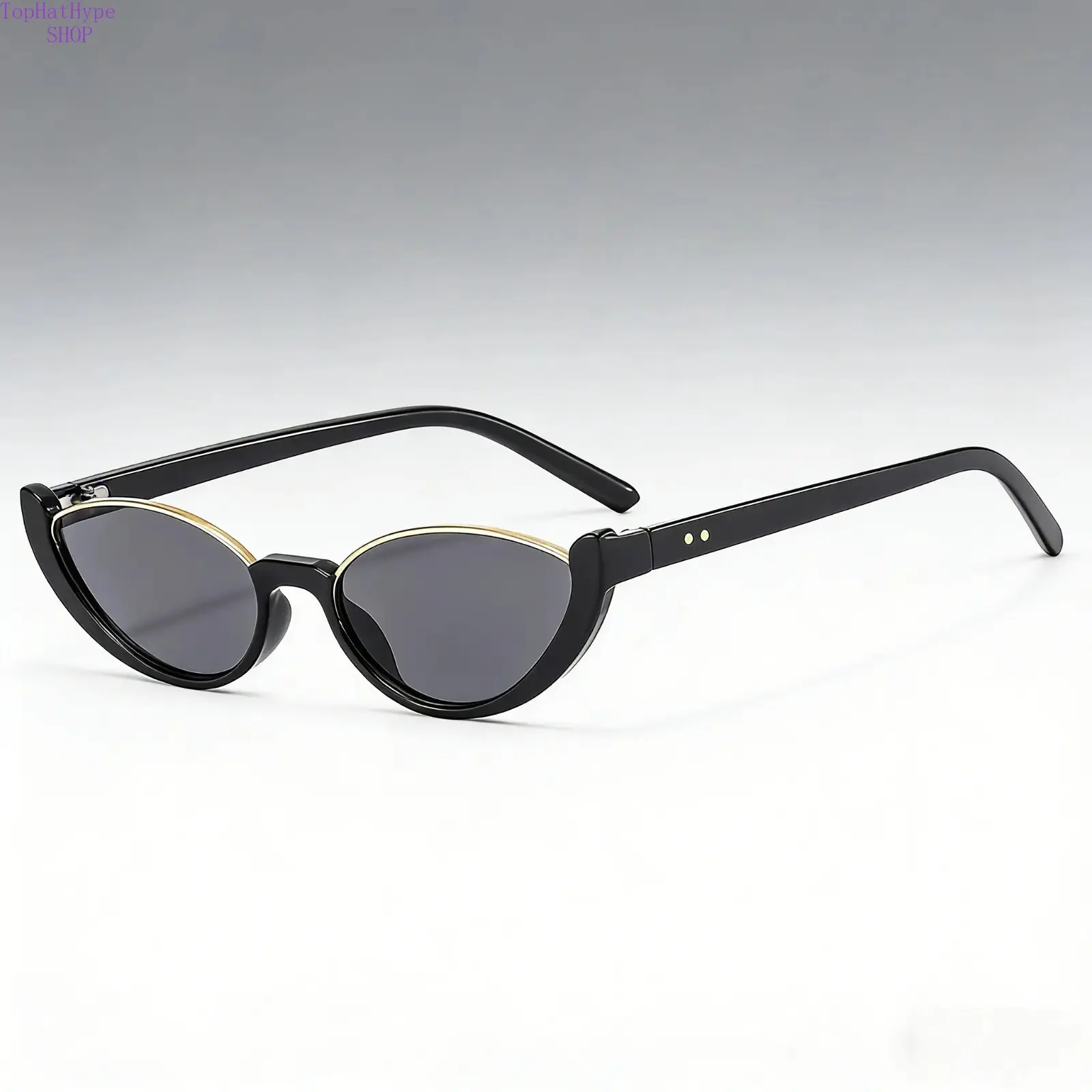 2026 Vintage Half Frame Cat Eye Sunglasses for Women, Trendy Y2K Streetwear Aesthetic Shades, Slimming Fashion Eyewear with UV400 Protection, Lightweight Retro Sun Glasses for Daily Outings & Street Style