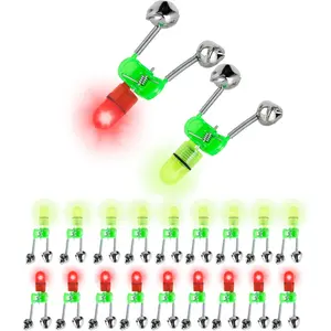 20Pcs LED Night Fishing Rod Bite Bait Alarm Light with Twin Bells Ring Fishing Bite Alarm Indicator On Fishing Rod - Home Improvement.