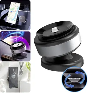 Magnetic Suction Phone Mount, 360°rotation Magnetic Car Cell Phone Holder, Double Sided Phone Holder for Car/Mirror/Smooth Surface, Compatible with Magsafe iPhone 15/14/13/12