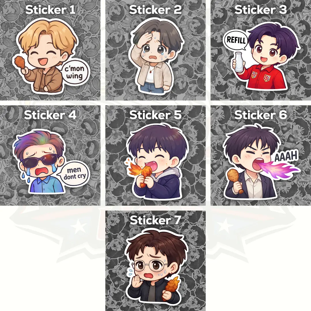 [Die-cut] Come on Wing, Chicken Wing Sticker, KPOP Fan Gift Sticker