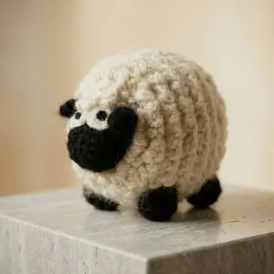 Handmade Pure Cashmere Lamb Toy, Luxurious Soft Cute Style, 100% Goat Wool Skin-Friendly Touch, Elegant High-End Gift