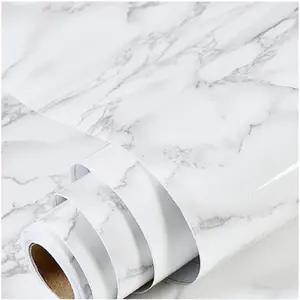 Peel and Stick Marble Wallpaper 15.7'' x 236.2'' Marble Contact Paper for Cabinets and Drawers, White Gray Granite Self Adhesive Removable Kitchen Backsplash Vinyl Roll Wall Paper