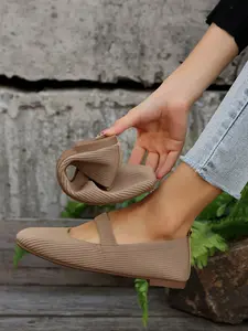 New Women's Flat Head Slip-On Casual Fashion Versatile Home Commute Shoe, Comfortable Breathable Lightweight Elegant Single Shoe, Lightweight Flats, Casual Shoes