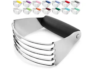 Zulay Kitchen Professional Dough Blender - Heavy-Duty Stainless Steel Pastry Cutter with Blades, Sturdy Butter and Dough Blender for Baking