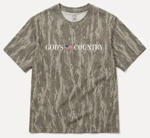 God’s Country Camo T-Shirt For Men Women, Vintage Hunting Mossy Oak Style Graphic Tee, Patriotic Outdoor Country Shirt, Western Deer Hunter Streetwear, Open For Sale