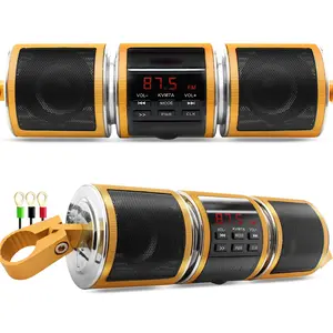 Korbros Motorcycle Speakers IP65 Waterproof Motorcycle Bluetooth Audio System - Handlebar-Mounted Speakers with USB/TF/AUX/FM Playback for Outdoor Riding