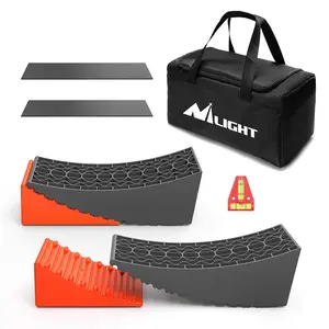 Nilight RV Leveler - 2 Pack Camper Leveling Blocks Ramp Support Dual Axles, Up to 35,000lbs, Fast RV Accessories Leveling System for Travel Trailer, Motorhome - Orange