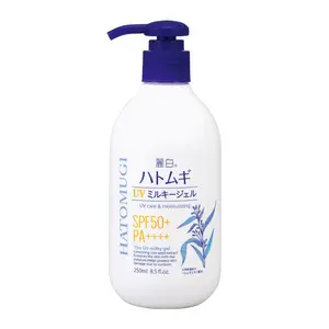 KUMANO Reihaku Hatomugi UV Milky Gel 250ml SPF50+ PA++++ Coixseed Moisturizing Body & Facial Sunscreen Protection