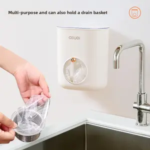 Wall-mounted dust-proof cling film storage box for home kitchen, disposable cling film bag storage tube set, dust-proof box