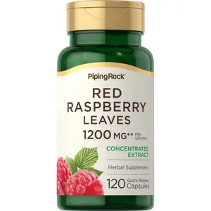 Piping Rock Red Raspberry Leaf Capsules | 1200mg | 120 Pills | Concentrated Leaves Extract | Non GMO, Gluten Free Supplement