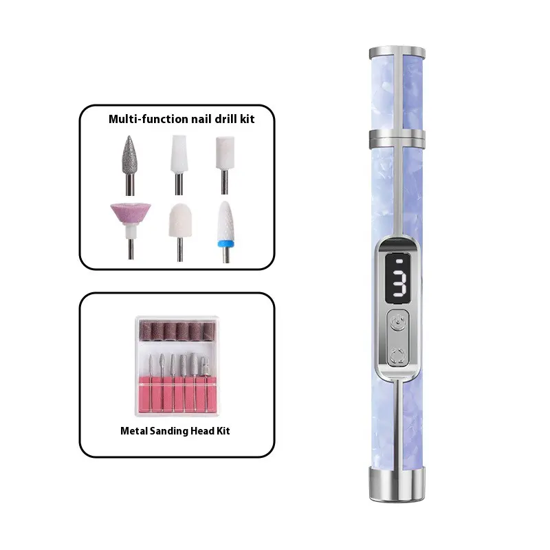 Electric nail polishing machine for polishing nails, removing dead skin and treating onychomycosis. Special charging and polishing tool for manicure. Nail polishing pen.