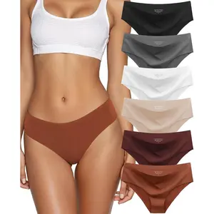 Seamless Underwear for Women No Show Hipster Bikini Panties Low Rise Cheeky Breathable Soft Invisible Briefs 6 Pack