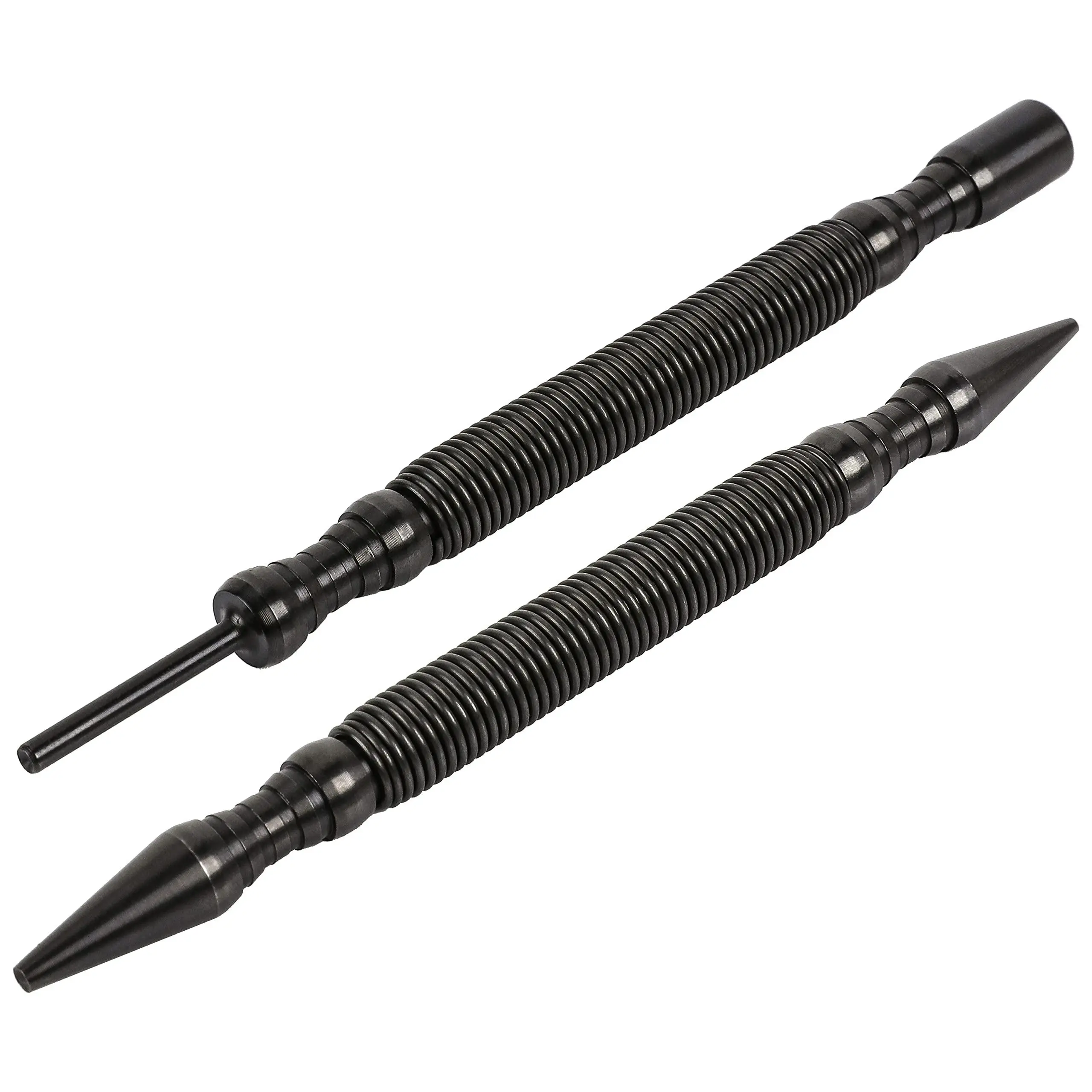 ARES 10012 2-Piece Carbon Steel Carpentry Tool Set - 1 pc. Door Hinge Pin Remover Punch, Dual-Head Nail Setter with 1/32-inch (#1) & 1/16-inch (#2) Heads, CNC-Machined, 5000 PSI Striking Force, Anti-Corrosion for Finishing Nails, Spring Loaded, 1 Pc. Dual
