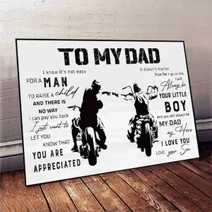 To My Dad Gift from Son Father's Day Artistic Poster Unframed Fingerprint Resistant Decor Print Aesthetic Design Unique Artwork,Father's Day GiftA,wall decor,wall decor for men.