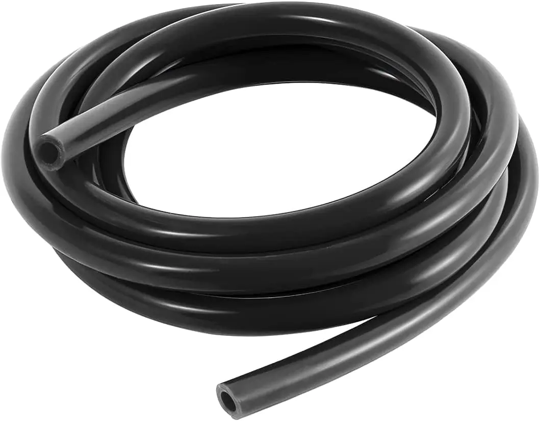 XINLIYA Silicone Vacuum Tubing Hose Line, 10 Ft 1/4" (6mm) Inner Diameter Hose, High Tempterature 130PSI Max Pressure for Multiple Use, Auto Replacement Vacuum Hose Line for Vehicle Radiator (Black)