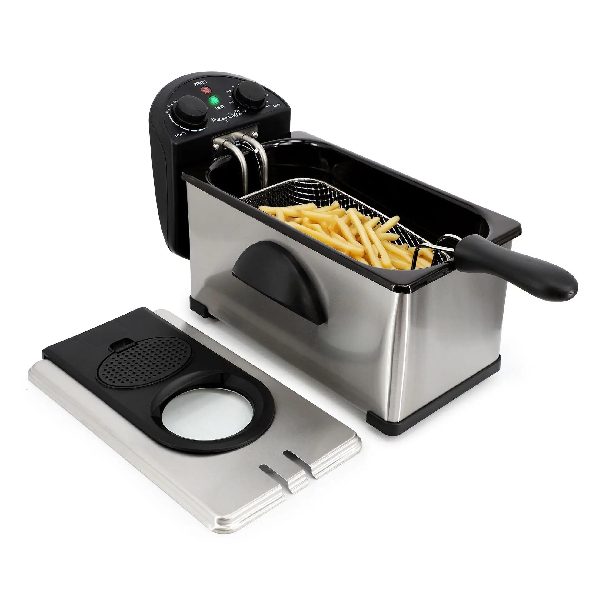 MegaChef 3-Quart Stainless Steel Electric DeepFryer