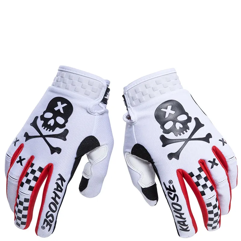 WHITE+red Touchscreen Long Finger Gloves, Cycling Gloves, Motorcycle Riding Gloves, Dirtbike Gloves, Protective Gear, Motobike Riders Gear, Motocross Gear, Breathable Outdoor Sports Full Finger Mitts for Men Women,  thin breathable gloves