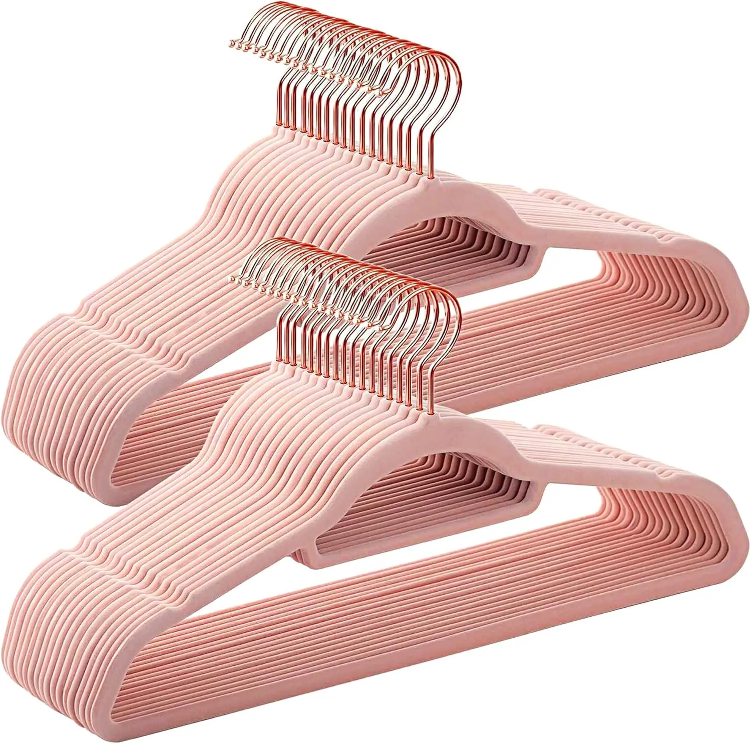 Pink  Hangers 50 Pack - Rose  Hook, Space Saving Non-Slip Clothes Hangers, 16.5 Inch with Tie Bar for Coats,Sweater,Jackets,Dresses, Shirts, Suits & T-Shirts