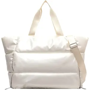 Large Tote Bag for Women Lightweight Travel Tote Handbags Puffer Tote Bag with Zipper Quilted Work Yoga Bag