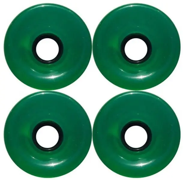 Blank Longboard Wheels 4 pack - 76mm Clear/Green