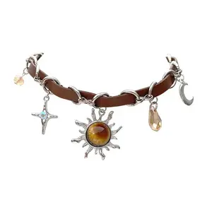 Bohemian Style Brown Blazing Sun Starburst Necklace - Perfect for everyday wear or parties, great gift for women