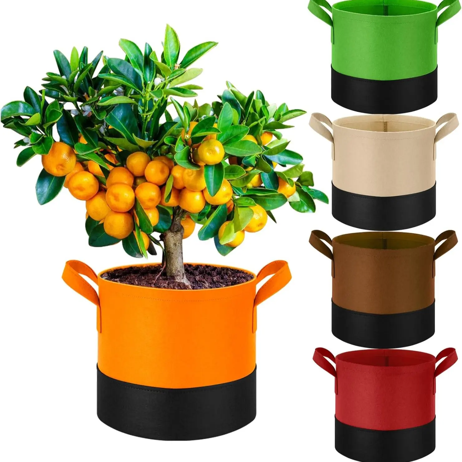 Upgraded Spliced Model Plant Growth Bags, 5 Gallons, Colored Vegetable/flower Nursery Pots, Fabric with Handles, Ideal for Gardens & Outdoor Planting, Container Planting, Outdoor Planters, Planting Containers