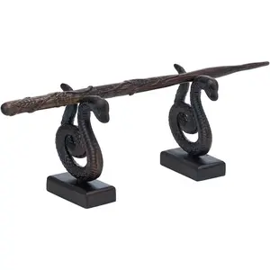 Wizard Wand Holder Display  Carved Wooden Wand Stand 1 Tiered for Collection Black (Snake Wand Stand)