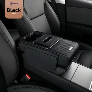 Make Every Drive Comfier Car Arm Rest Pad for Front Seat Center Console, 4 in 1 Storage with Tissue Box, Cup Holder & Phone Holder, Universal Fit