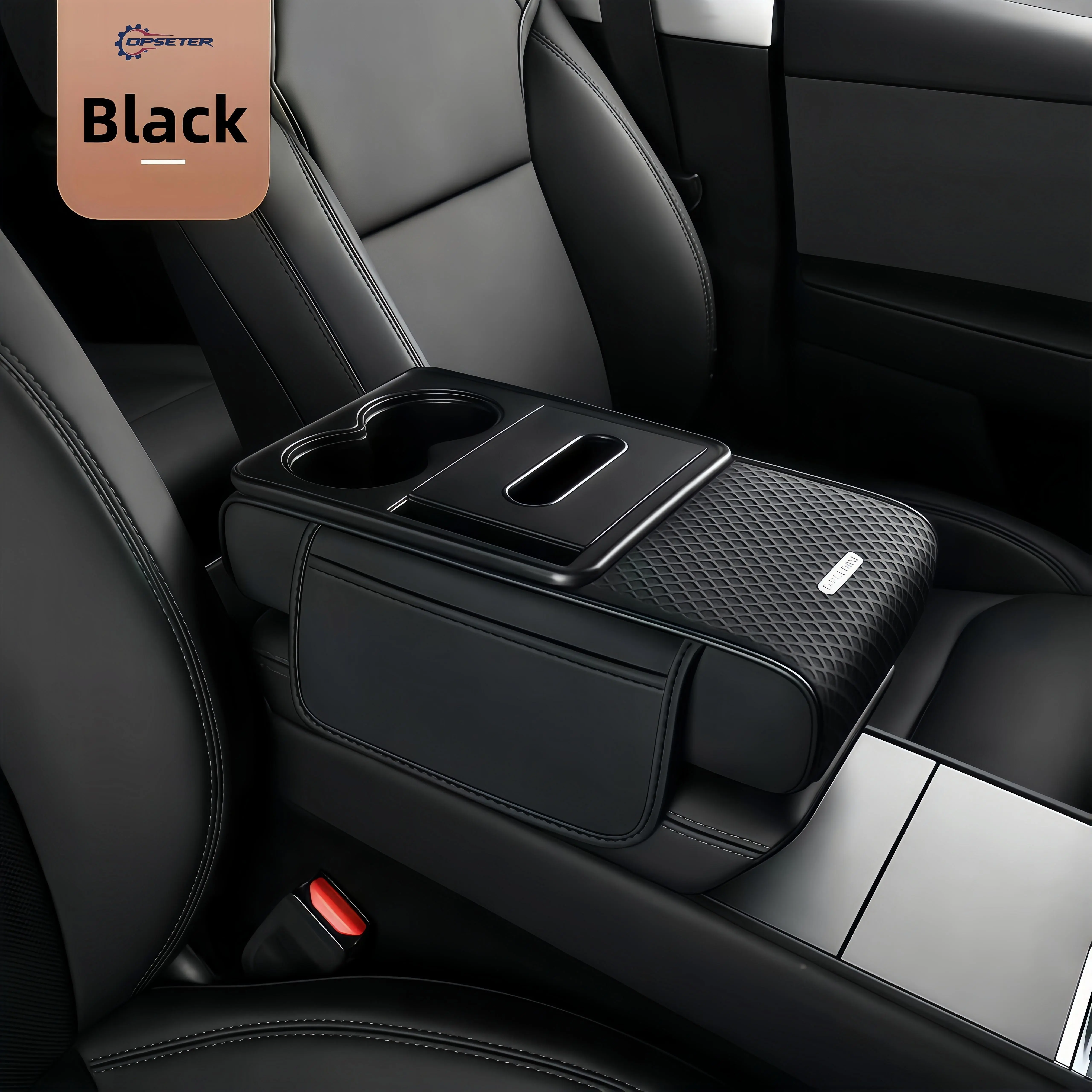 Make Every Drive Comfier Car Arm Rest Pad for Front Seat Center Console, 4 in 1 Storage with Tissue Box, Cup Holder & Phone Holder, Universal Fit