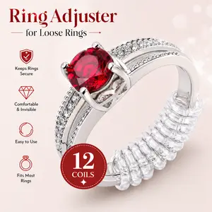 Ring Sizer for Loose Rings 12 Pack – Adjustable Silicone Ring Tightener, Invisible Non-Slip Ring Resizer for Women MenRing Sizer for Loose Rings 12 Pack – Adjustable Silicone Ring Tightener, Invisible Non-Slip Ring Resizer for Women Men