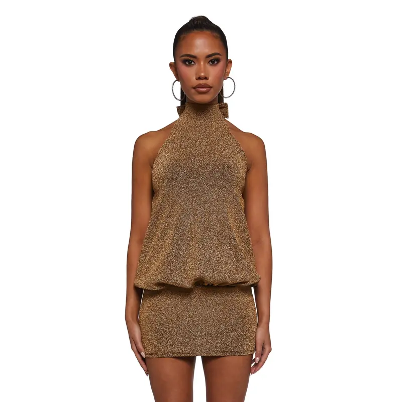 gold halter dress - TikTok Shop gold halter dress - TikTok Shop