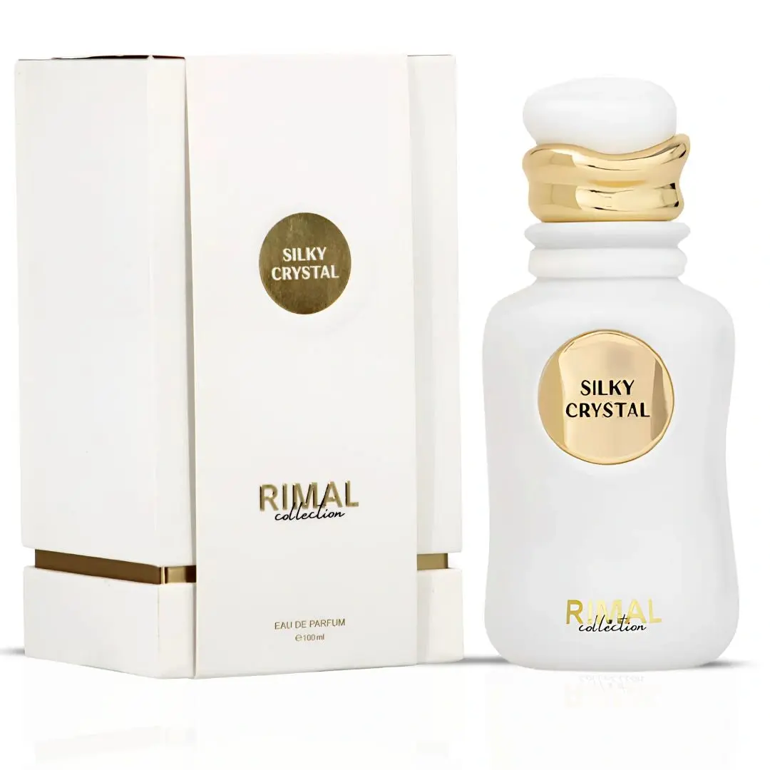 Silky Crystal Eau de Parfum Spray 100ml (3.4 oz) by Rimal Collection | Juicy Apricot & Osmanthus Bloom Into a Bouquet of Peony Anchored by Creamy Sandalwood