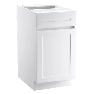 SummerWinsVEVOR White Shaker Base Cabinet with Drawer, 18-Inch Unassembled Drawer Base Cabinet, 18 Wx 24 Dx 34.5 H Ready to Assemble Cabinet with Soft-Close Door and Adjustable Shelf, for Home Officedealsforyoudays