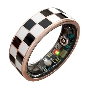 Ultra-Light Titanium Smart Ring – 3g Wonder for Health & Style!  Track Sleep, Heart Rate, Menstrual Cycle & More – No Subscription Needed! Black&White