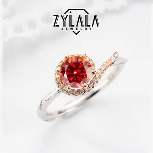 [164] 1.0 Carat Synthetic Moissanite Ring Elegant  Design 925 Sterling Silver Perfect For Engagement Wedding Promise & Valentine's Day