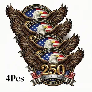 4PCS America 250th Anniversary Car Decal Vinyl Sticker-1776-2026 Patriot Eagle & Statue of Liberty Vinyl Bumper Window Decal for Car, Truck, Laptop, Desktop,tool box