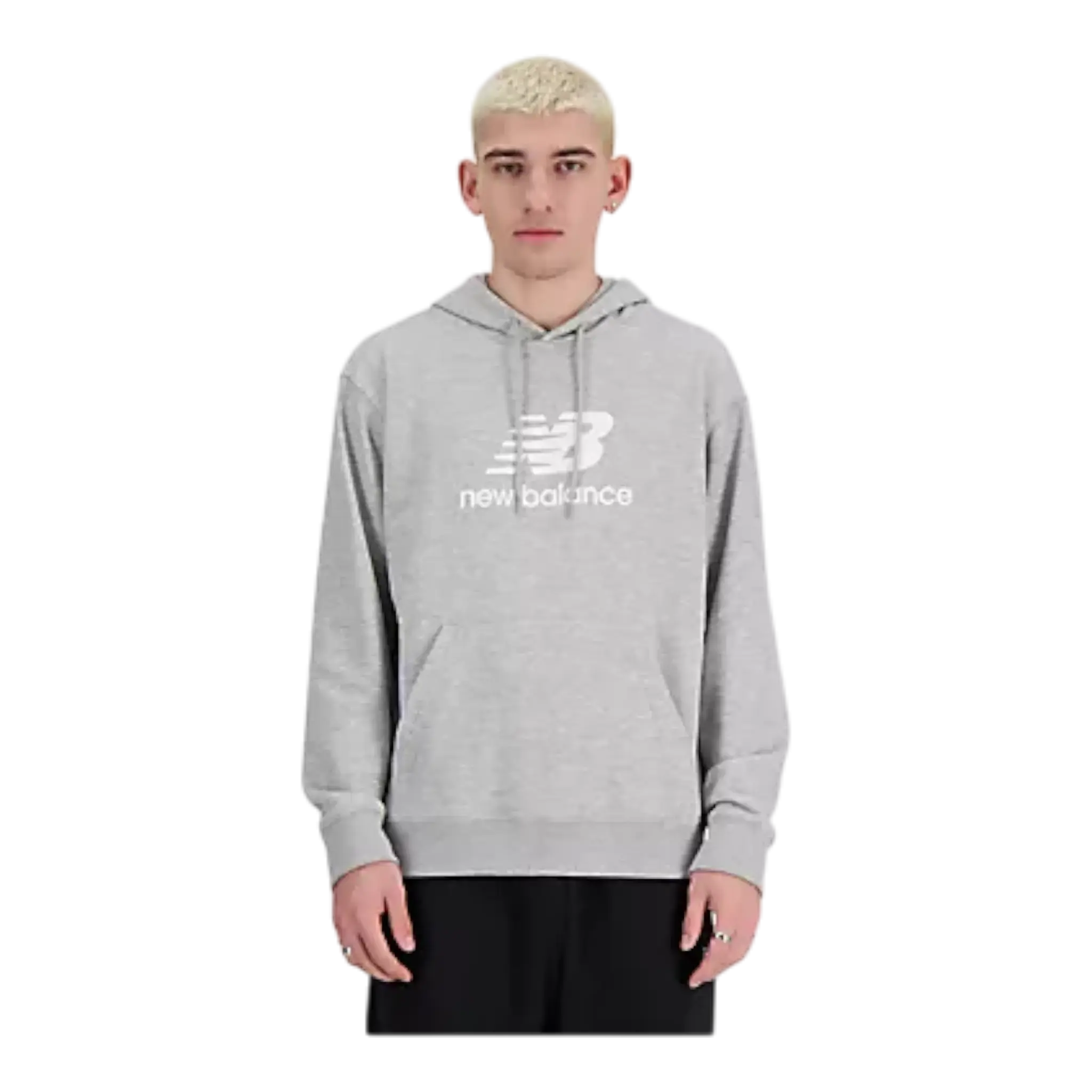 New Balance Sport Essentials Fleece Logo Hoodie in Grey | Men's