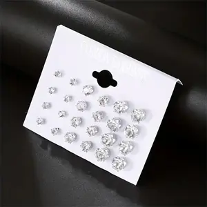 12 Pairs of Stunning Stud Earrings Set, Elegant Ear Piercing Jewelry for Party Favors, Decoration, and Everyday Wear - Hypoallergenic, Nickel-Free, and Comfortable