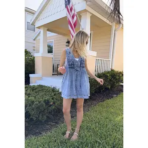 Coastal Cowgirl Sleeveless Denim Romper