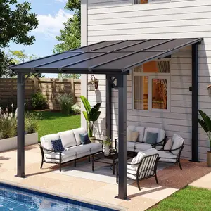 Aoxun Gazebo for Patio, Lean to Gazebo Pergola with Sloped Roof, Large Wall-Mounted Heavy Duty Awnings, for Backyard, Deck, Patio Outdoor Canopy Outdoor Canopy Shelter