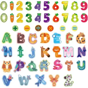 52PCS Magnetic Letters and Numbers Large Fridge Magnets for Toddlers 1-3 Cute Animal ABC Cardboard Magnets for Refrigerator Alphabet Magnet Letters Educational Learning Toys for 3 4 5 Year Old Toddler