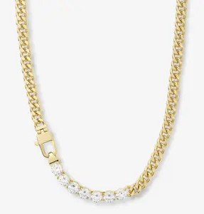 Infinity Diamond Row Necklace – 16" Gold Chain with Sparkling Diamonds